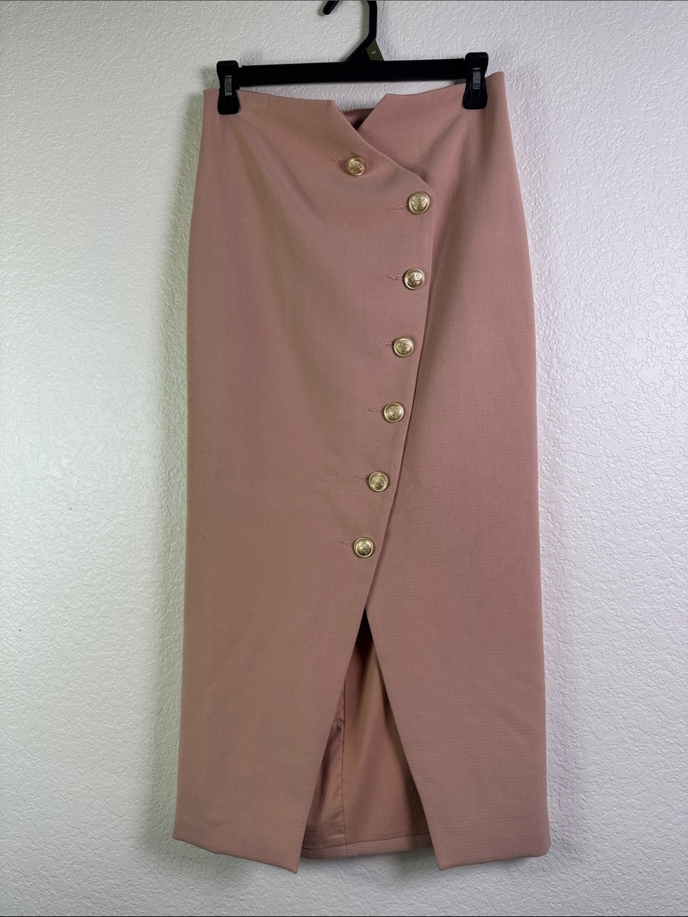 Gianni Bini Classic Peach Button-Front Pencil Skirt